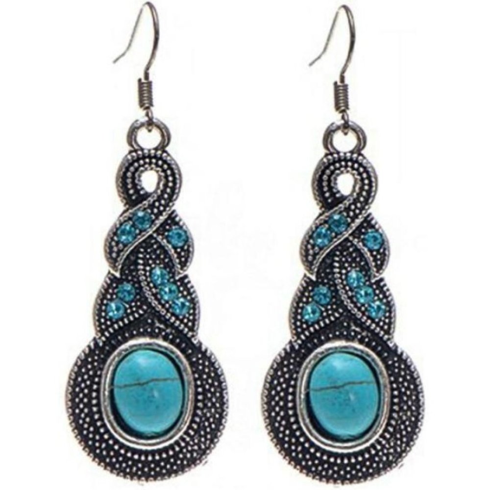 Vintage Earrings Women Geometric Spiral - Picture 1 of 3